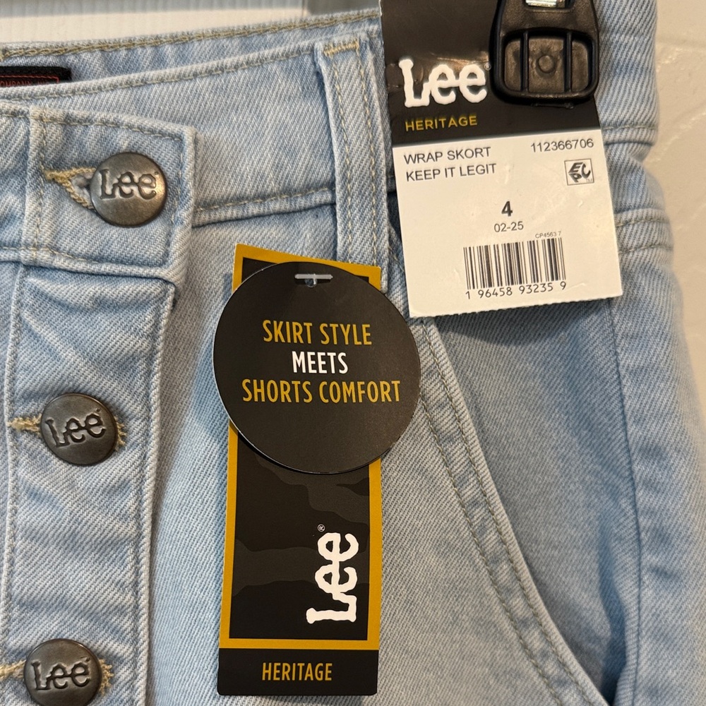 Lee Light Blue Denim Skort with Button Details - Picture 2 of 3